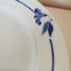 Creil et Montereau round serving dish, blue flower motif