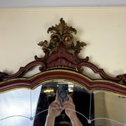 Important Venetian Baroque mirror in Louis XV style in lacquered and gilded wood