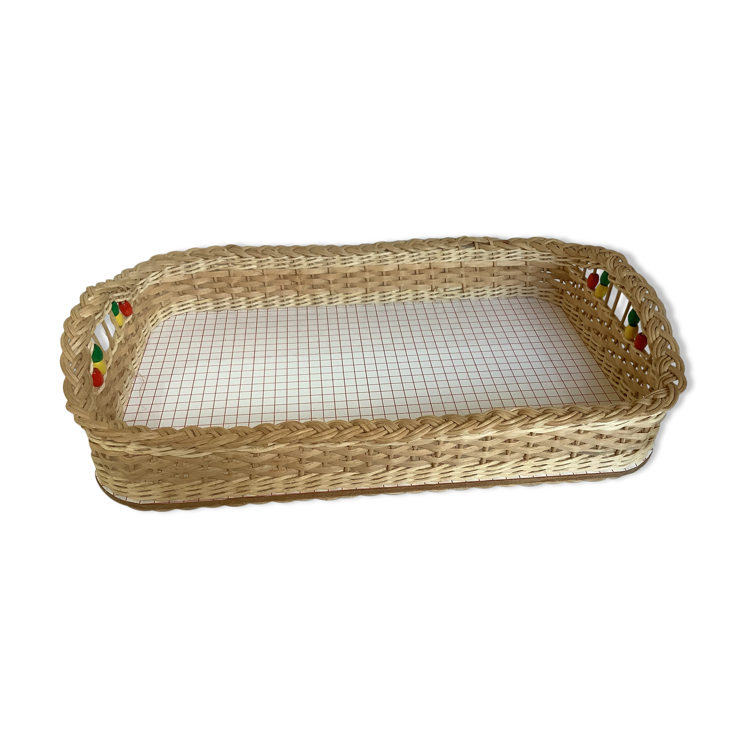 Plateau corbeille osier rotin