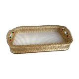 Plateau corbeille osier rotin