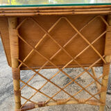 Rattan desk and chair 1960