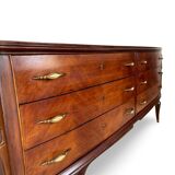 Commode en placage de palissandre avec plateau en onyx vert