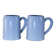 Set of 2 stoneware tankards / mugs 50cl light blue