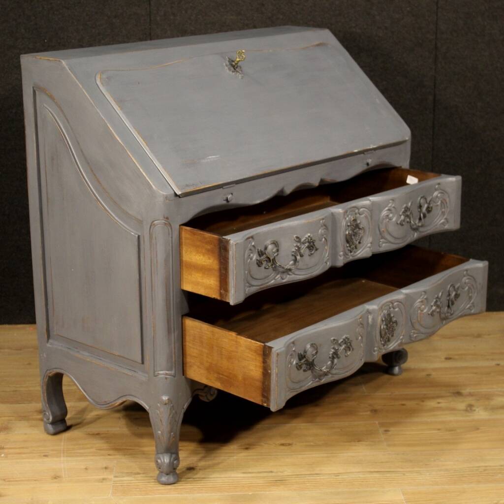 Shabby chic style lacquered wood sloping desk or chest of drawers, circa 1920-1930