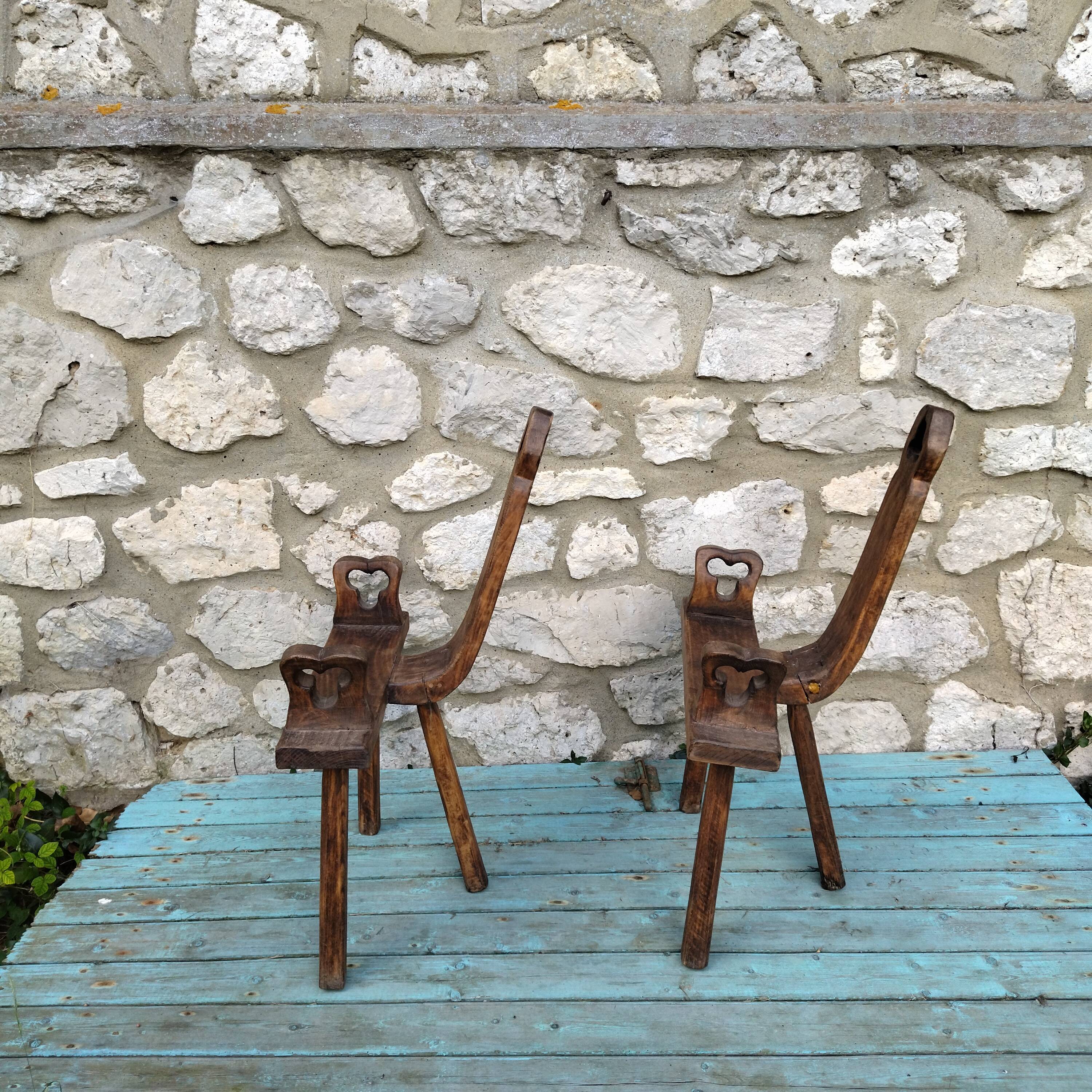 Pair of brutalist Spanish chairs from the 50s
