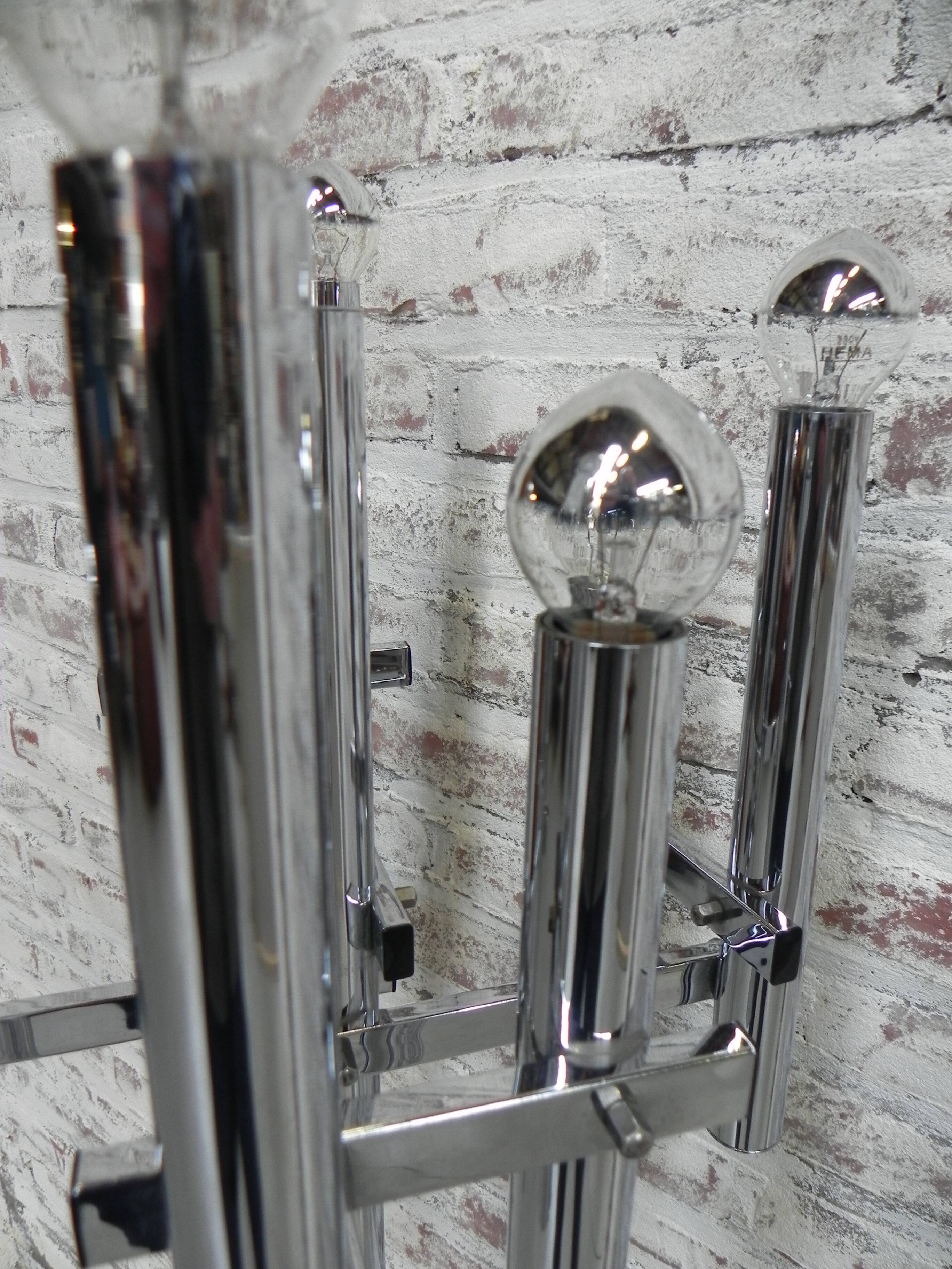 Chrome uplight floor lamp with 8 light points