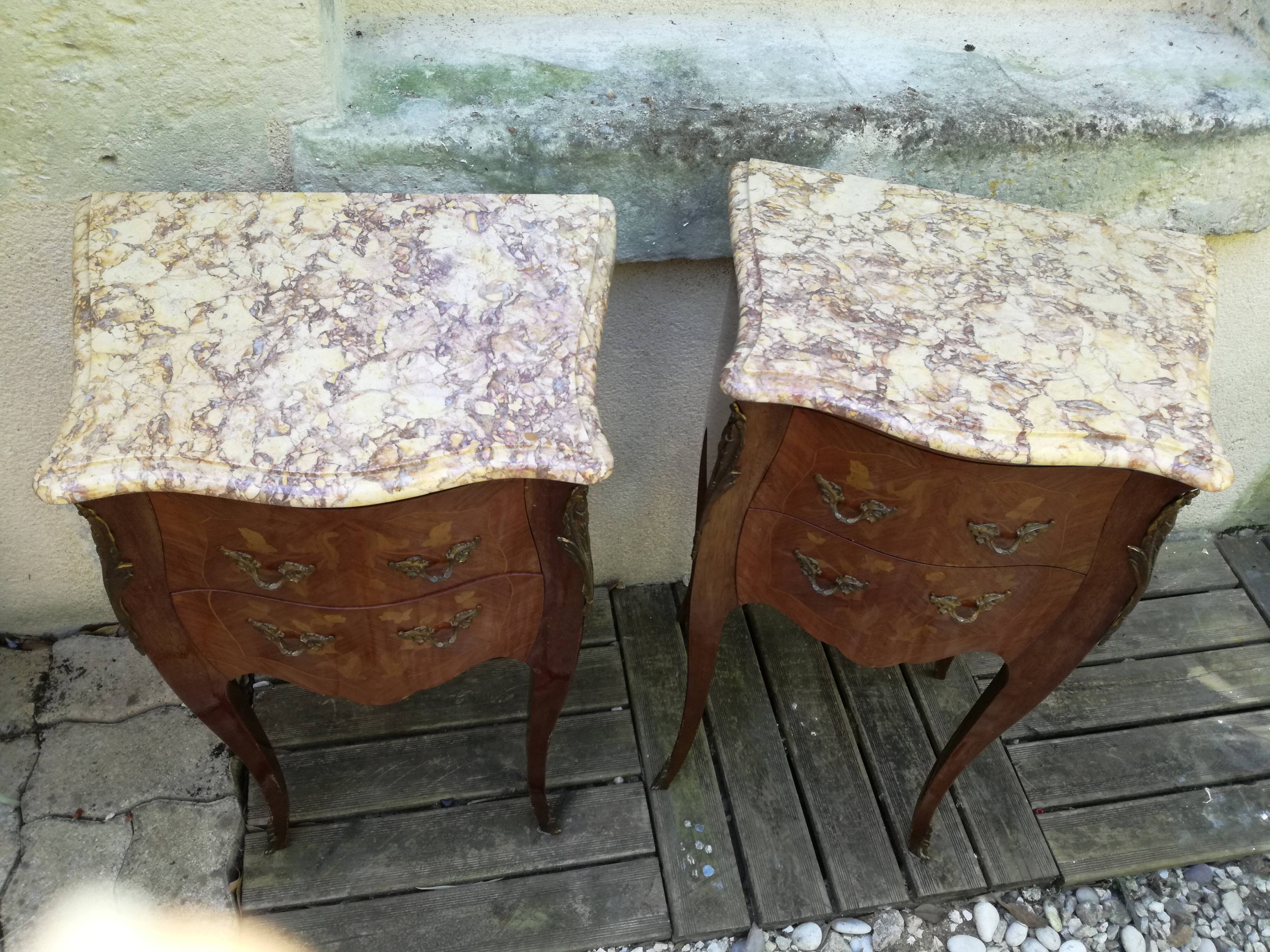 Pair of Louis XV bedside numbered