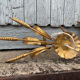 Chandelier and Pair of Wheat Sheaf Wall Lights
