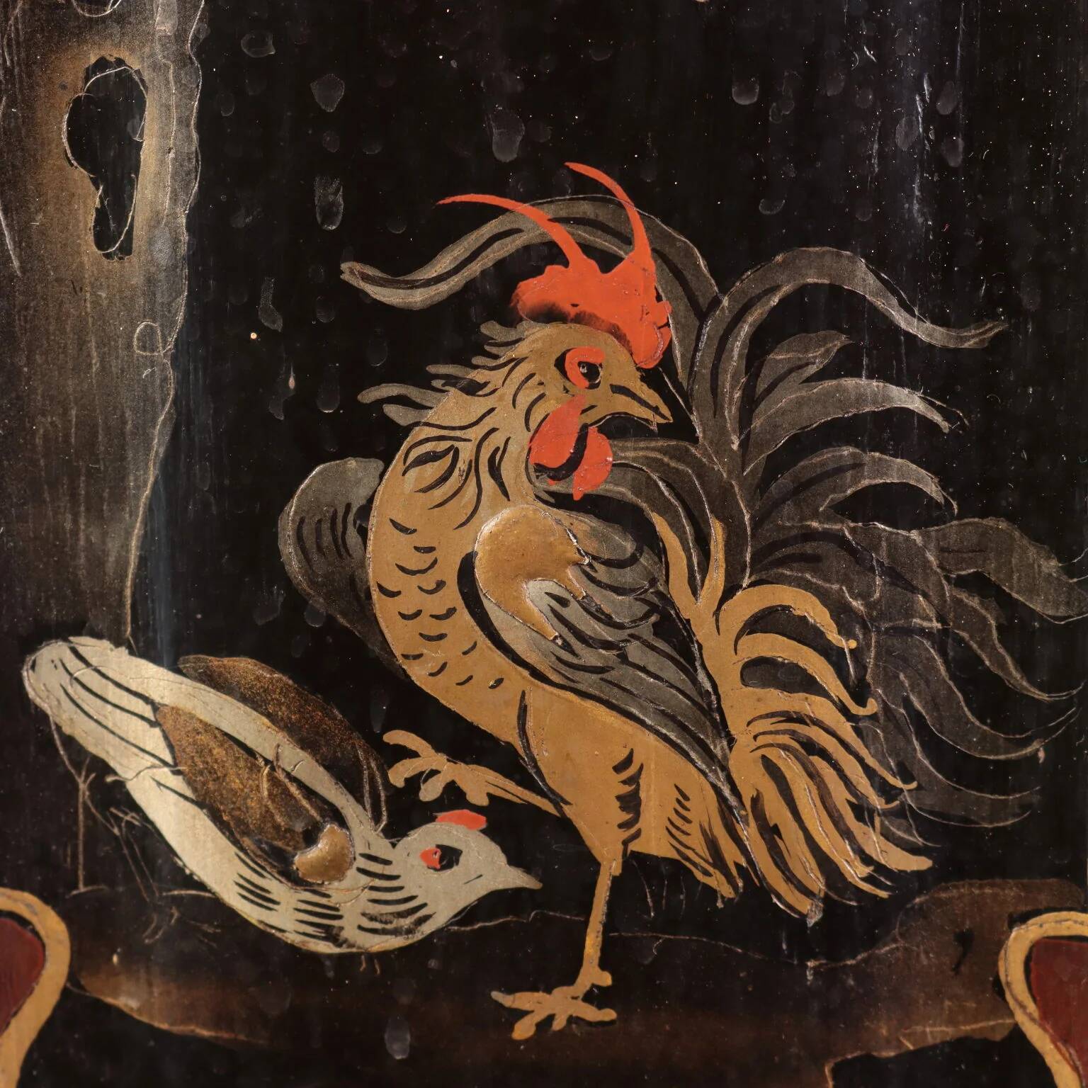Pair of pedestal columns in chinoiserie style