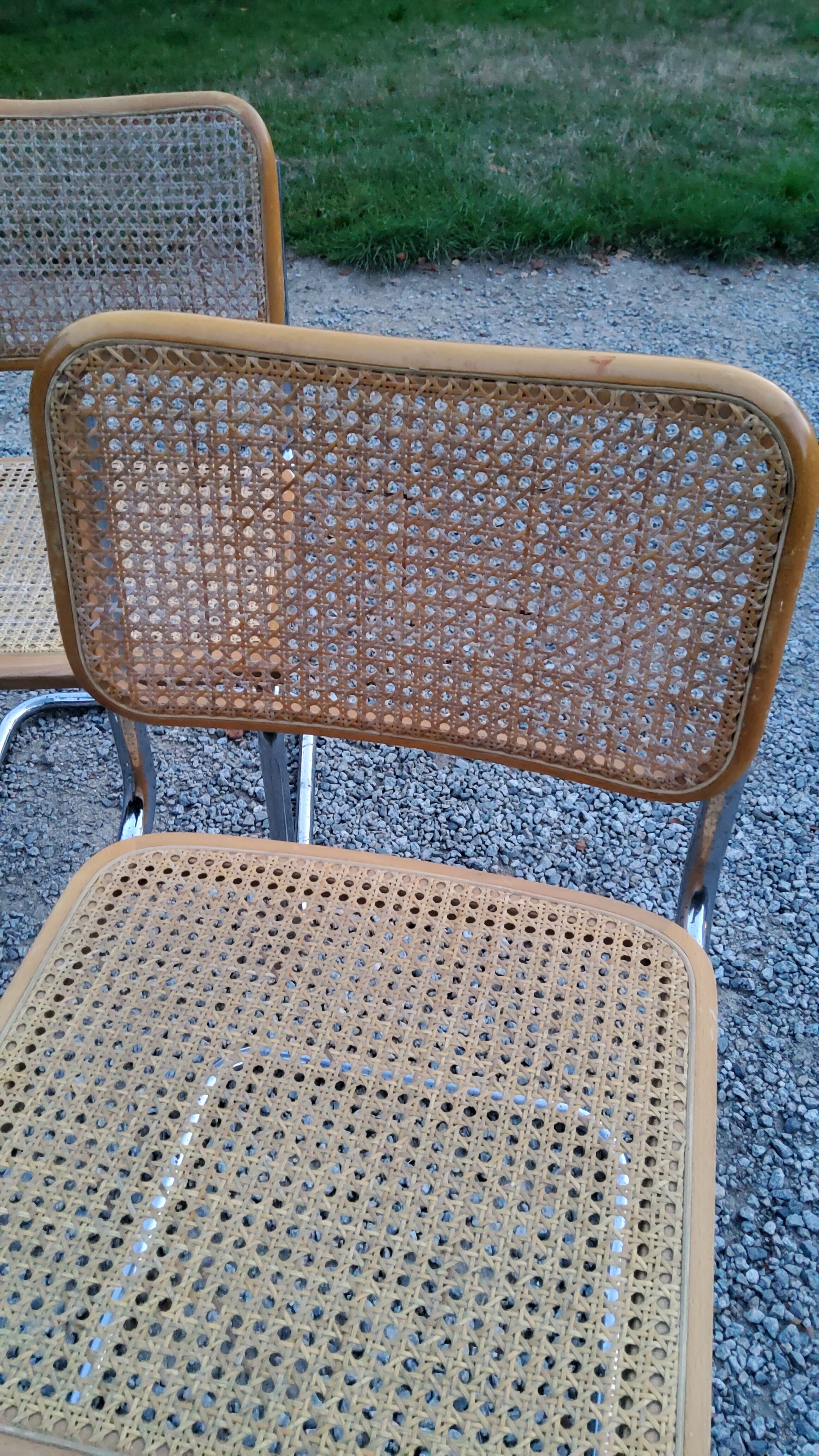 Set of 4 chairs cesca B32 Marcel Breuer Italian edition 1970