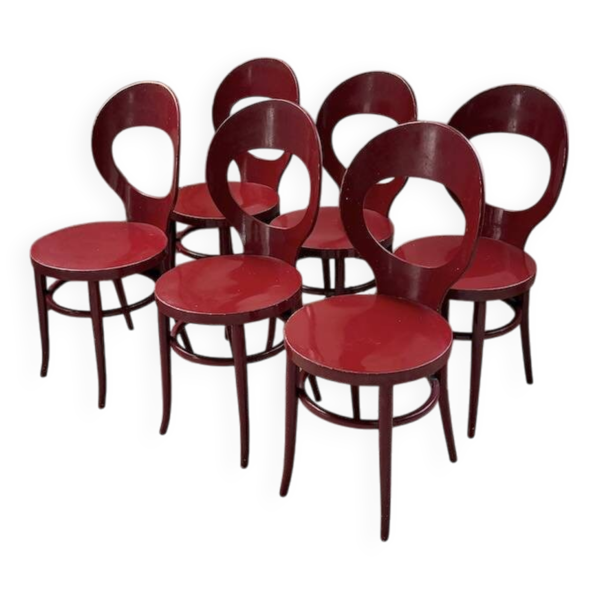 Set of 6 Baumann bistro chairs, Mouette model