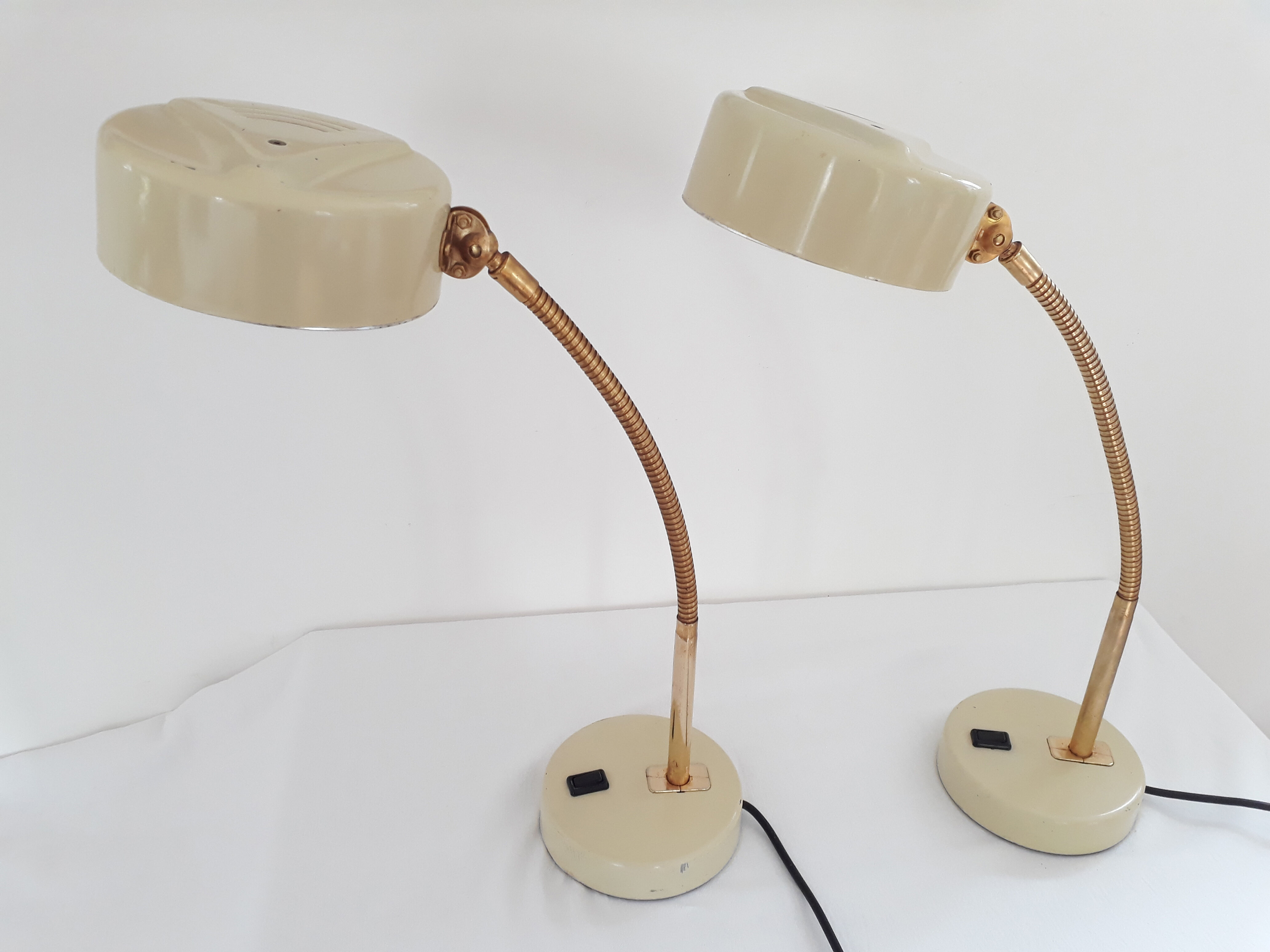 Paire de lampes de bureau vintage années 40 60