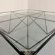 Vintage 1980s Italian architectural design metal coffee table.