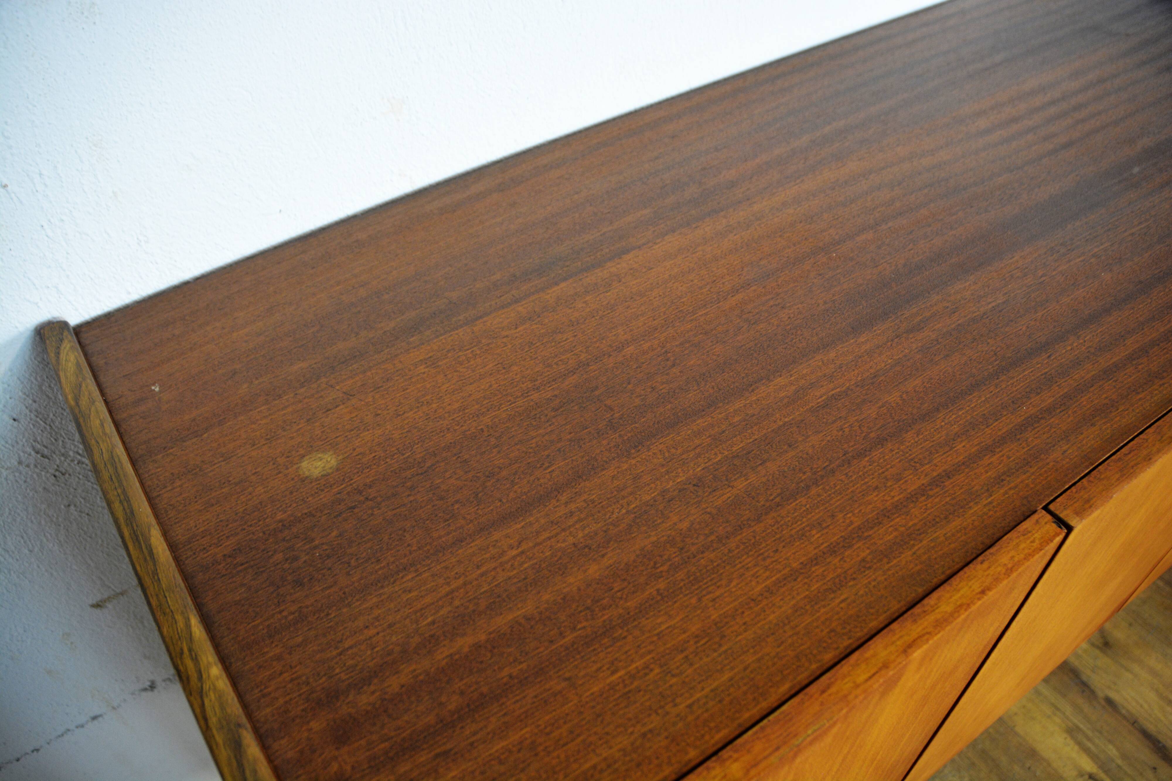 Scandinavian teak and metal row