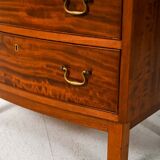Scandinavian mahogany tallboy with brass handles