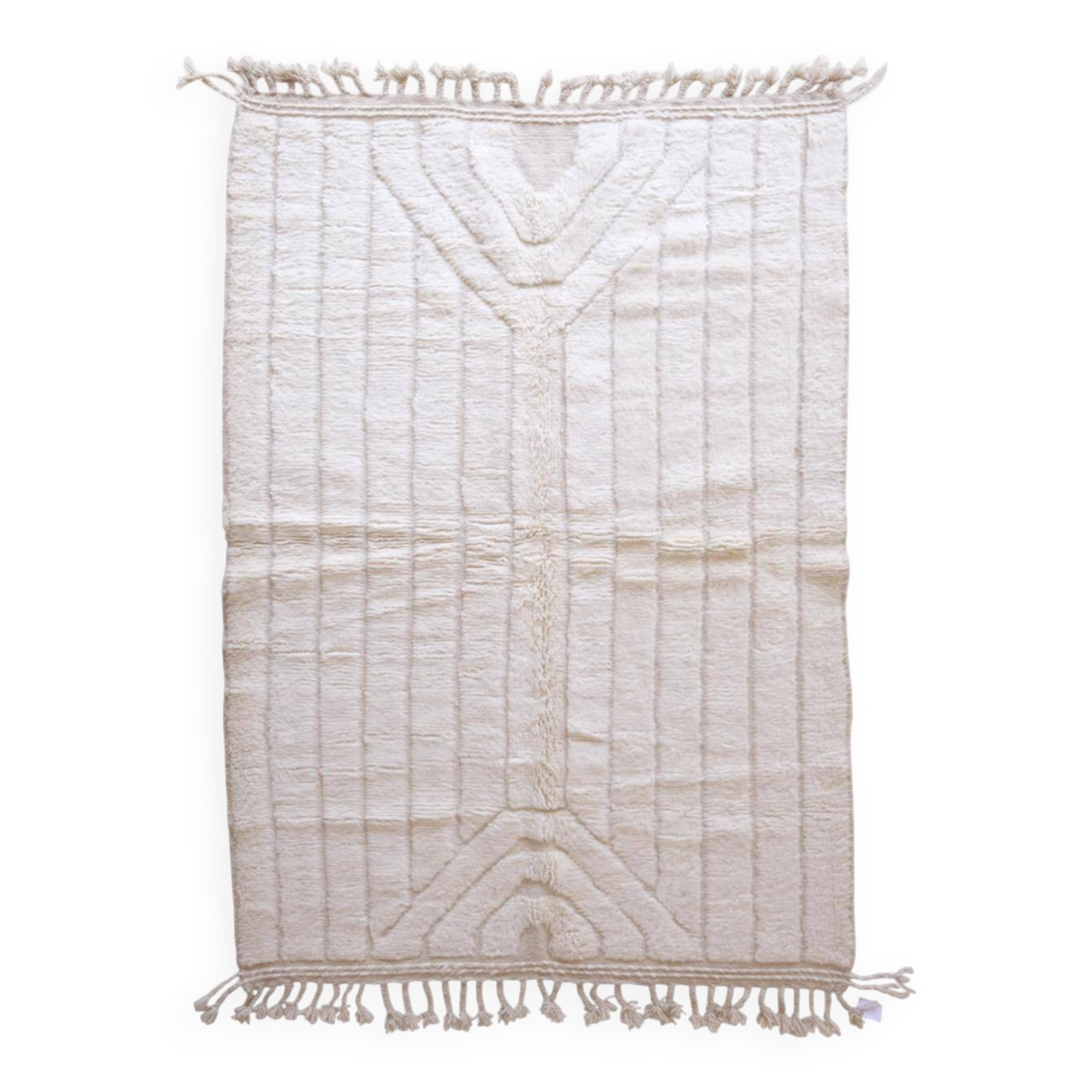Beni Ouarain White Rug - 253 x 153 cm