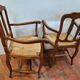 Louis XV oak-style mulched armchairs