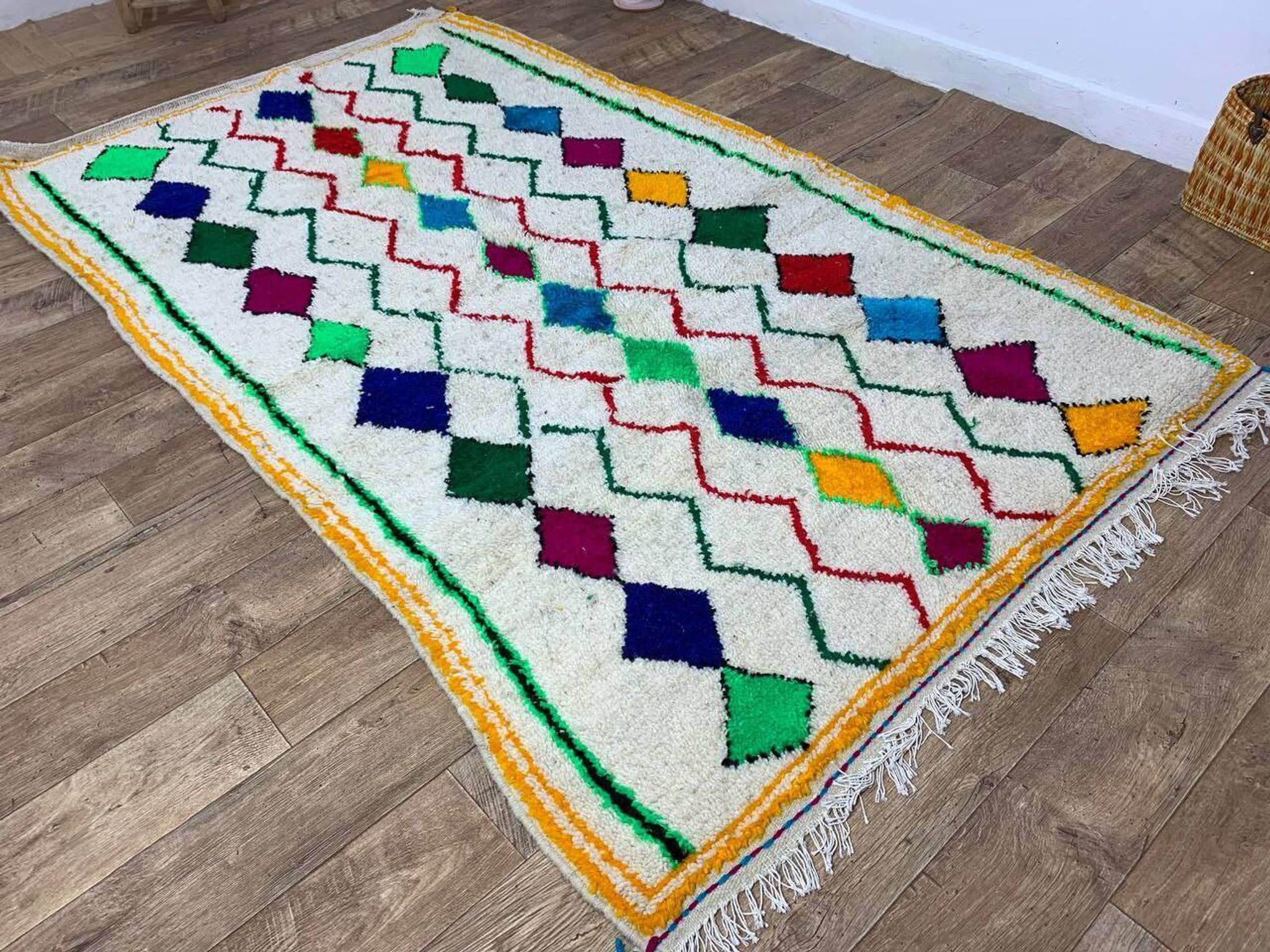 Tapis berbère marocain artisanal fait main 254 X 152 CM