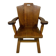 Rustic brutalist arm chair solid oak 1960’s