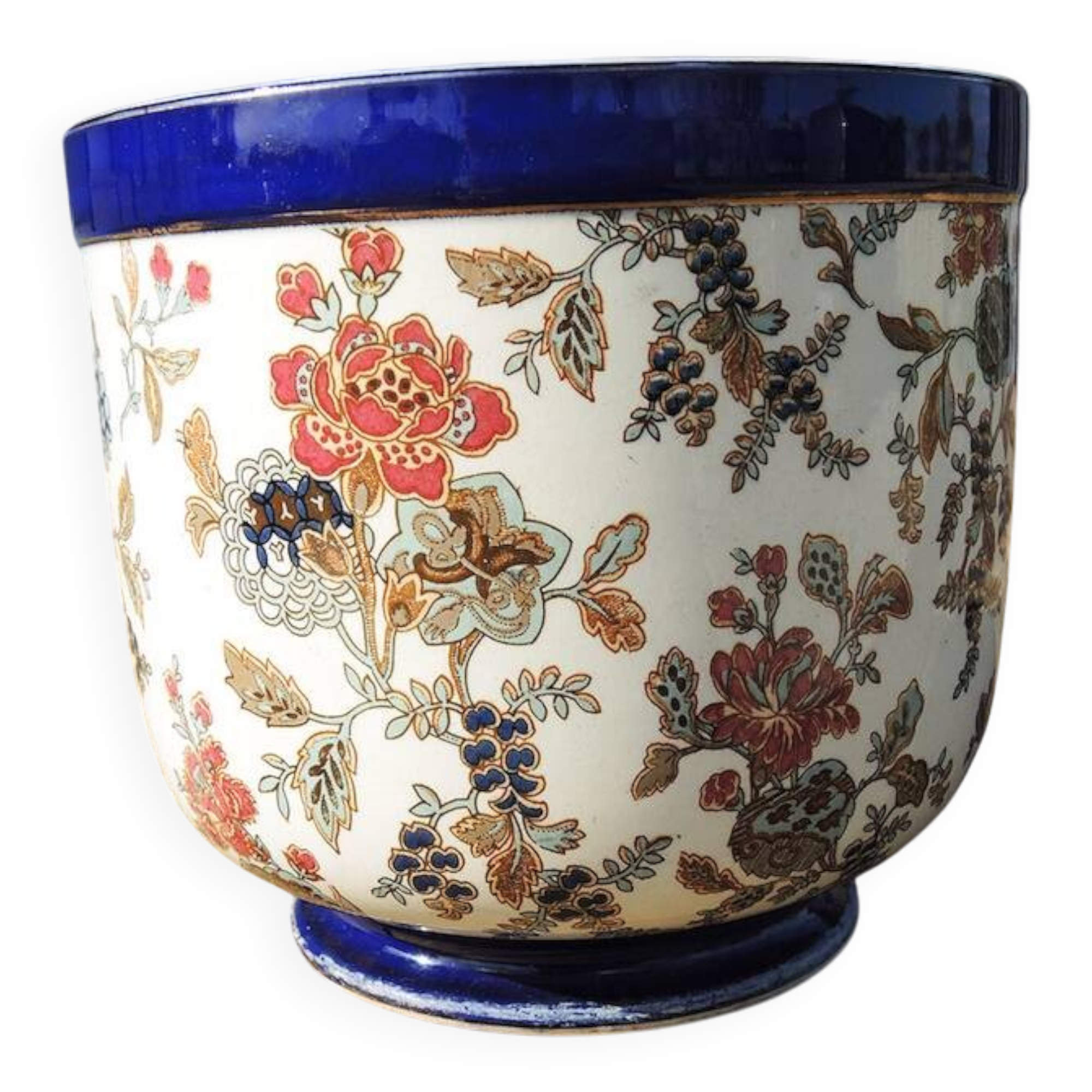 Antique ceramic plant pot from Sarreguemines