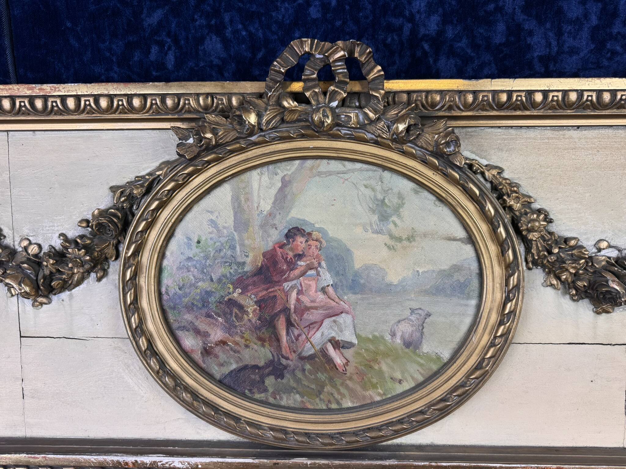 Trumeau style lxvi in lacquered and gilded wood