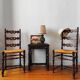 Pair of old turned wood chairs