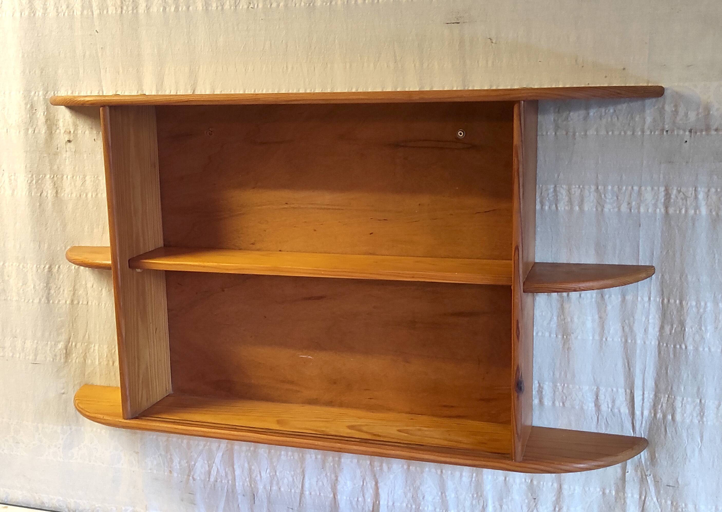 Solid pine bathroom cabinet with shelf - mid 20th century.
