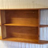 Solid pine bathroom cabinet with shelf - mid 20th century.