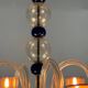 Venetian chandelier in gold and dark blue Murano glass, 5 light arms, circa 1960