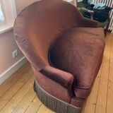 Brown velvet toad sofa