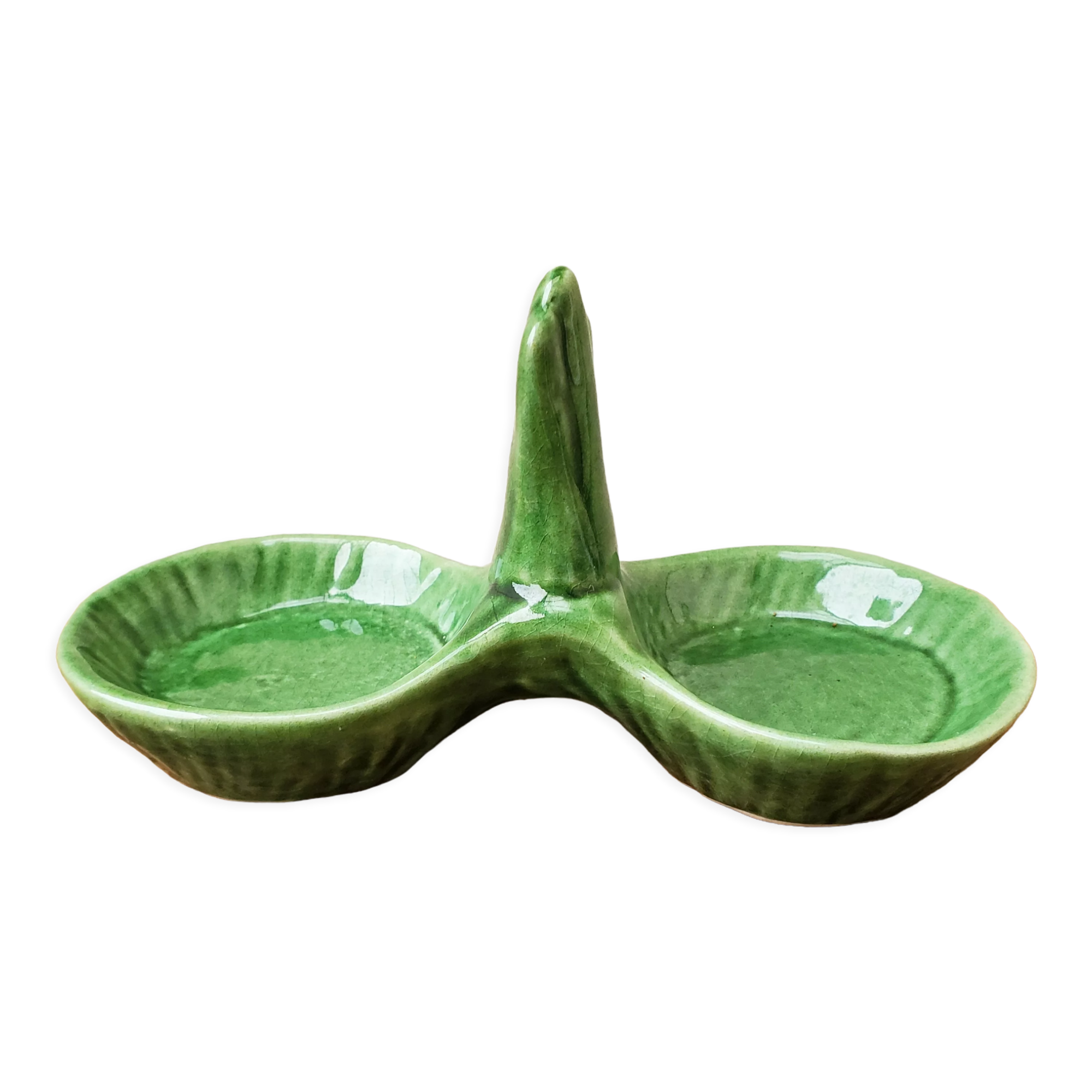 Green ceramic pepper shaker
