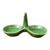 Green ceramic pepper shaker