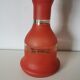 vase en verre peint , aspect granité rouge et doré