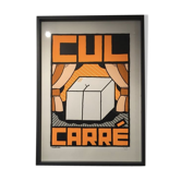 "Cul Carré" orange poster 70x50 cm handmade hand-printed numbered
