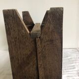Small brutalist solid wood bench