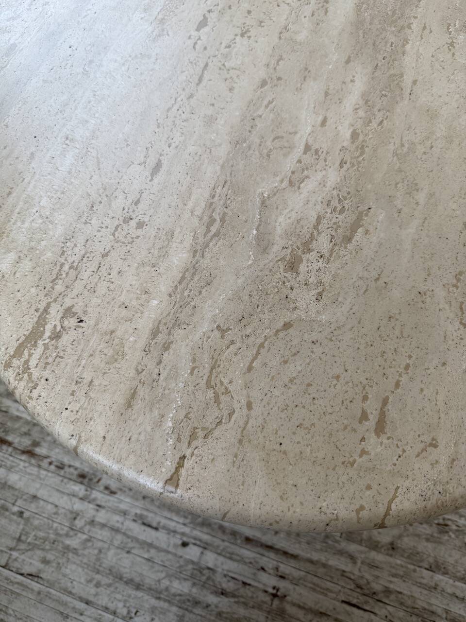 Travertine dining table 1970 Italy Tobia Scarpa