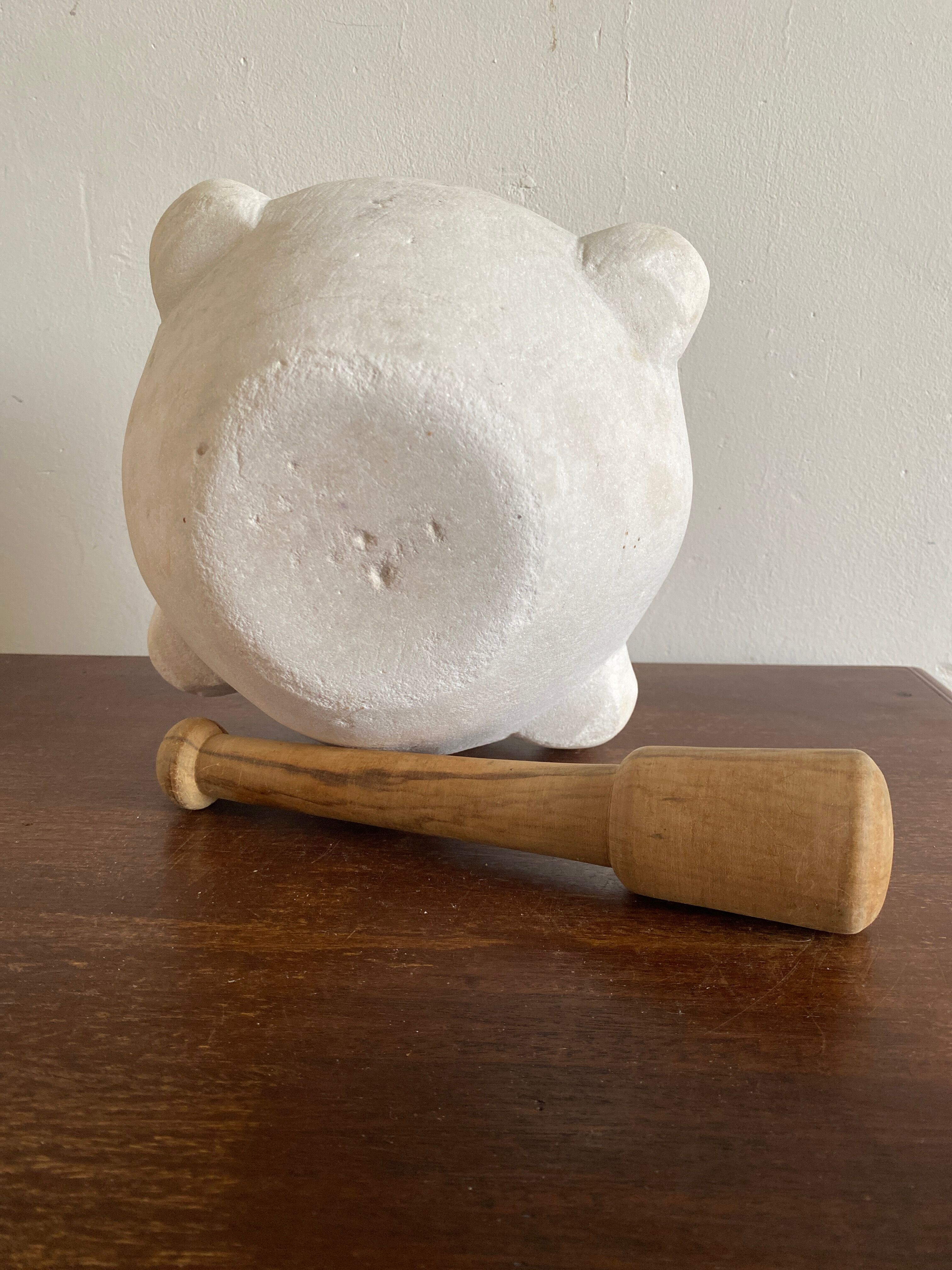 Marble mortar with his pestle