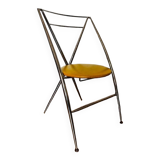 Chaise yamakado, chrome et skaï jaune