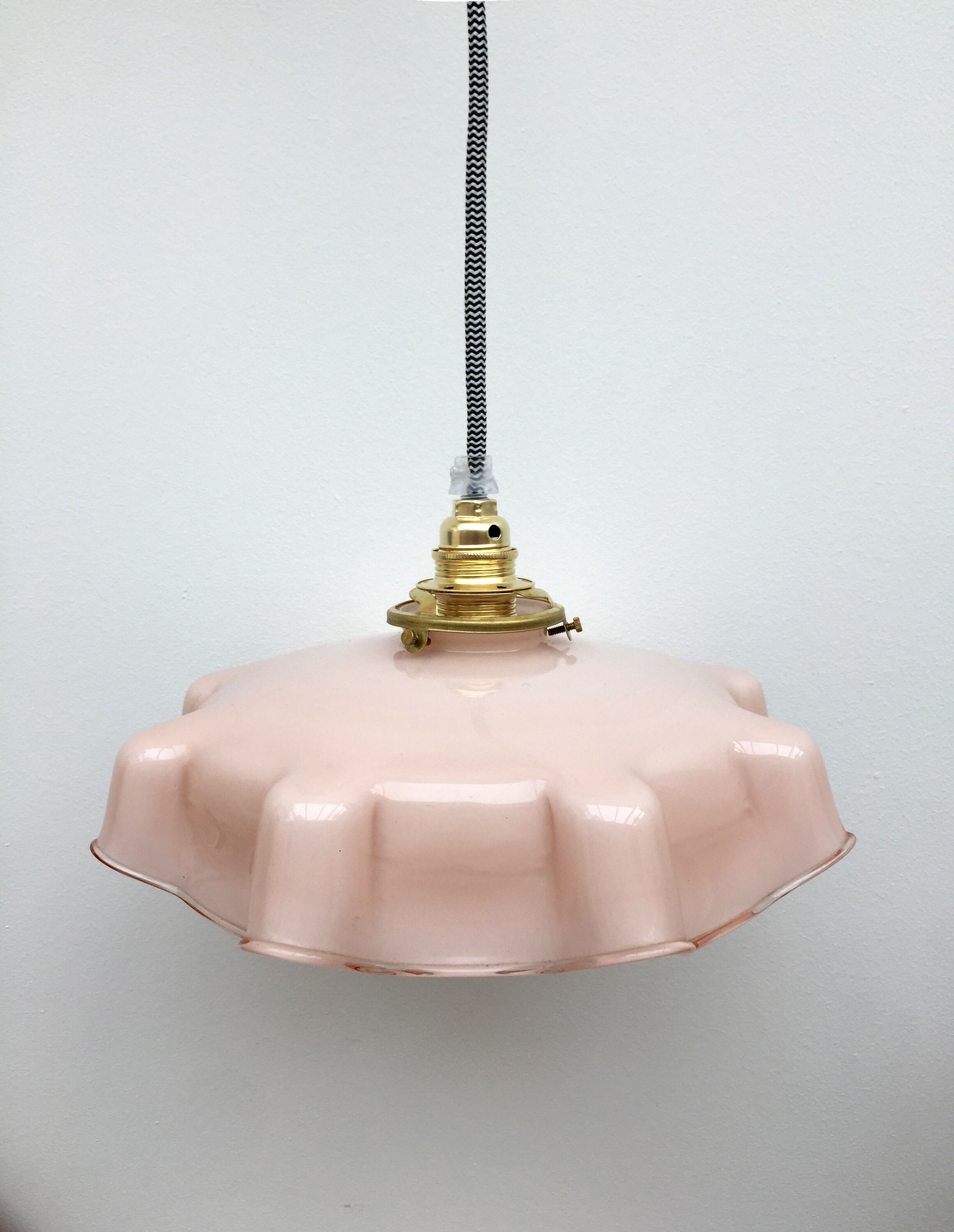 Pale pink opaline hanging lamp