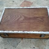 Old waxed wooden suitcase