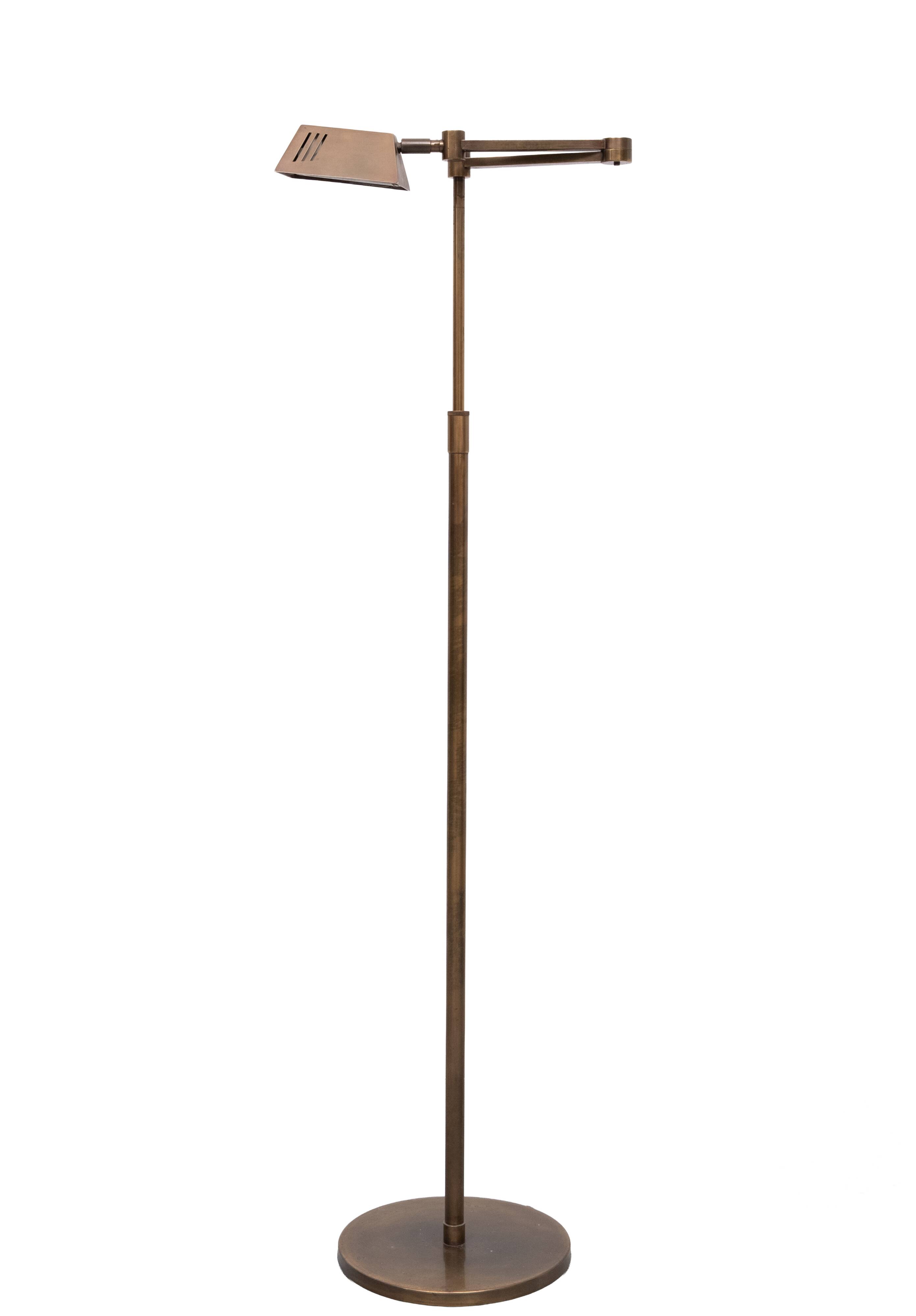 Bronze Library swing arm floor lamp Halogen Germany