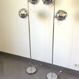 Eyeball chrome metal floor lamp