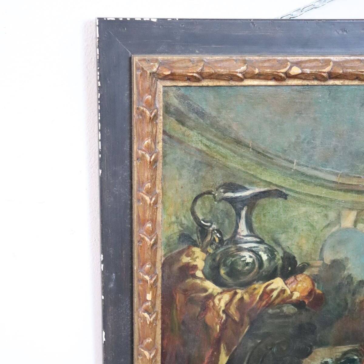 Still Life, Large Oil Painting On Canvas, Italy, 19th Century