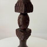 Vintage carved wooden pedestal ashtray