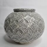 Vase boule art déco en fonte émaillée 1930
