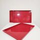 Vintage Italian Red Metal Trays / Mid-Century Modern Decorative Servin