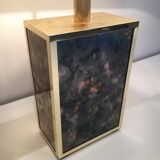 Lamp in gilded metal and stylized glass. In the style of Aldo Tura