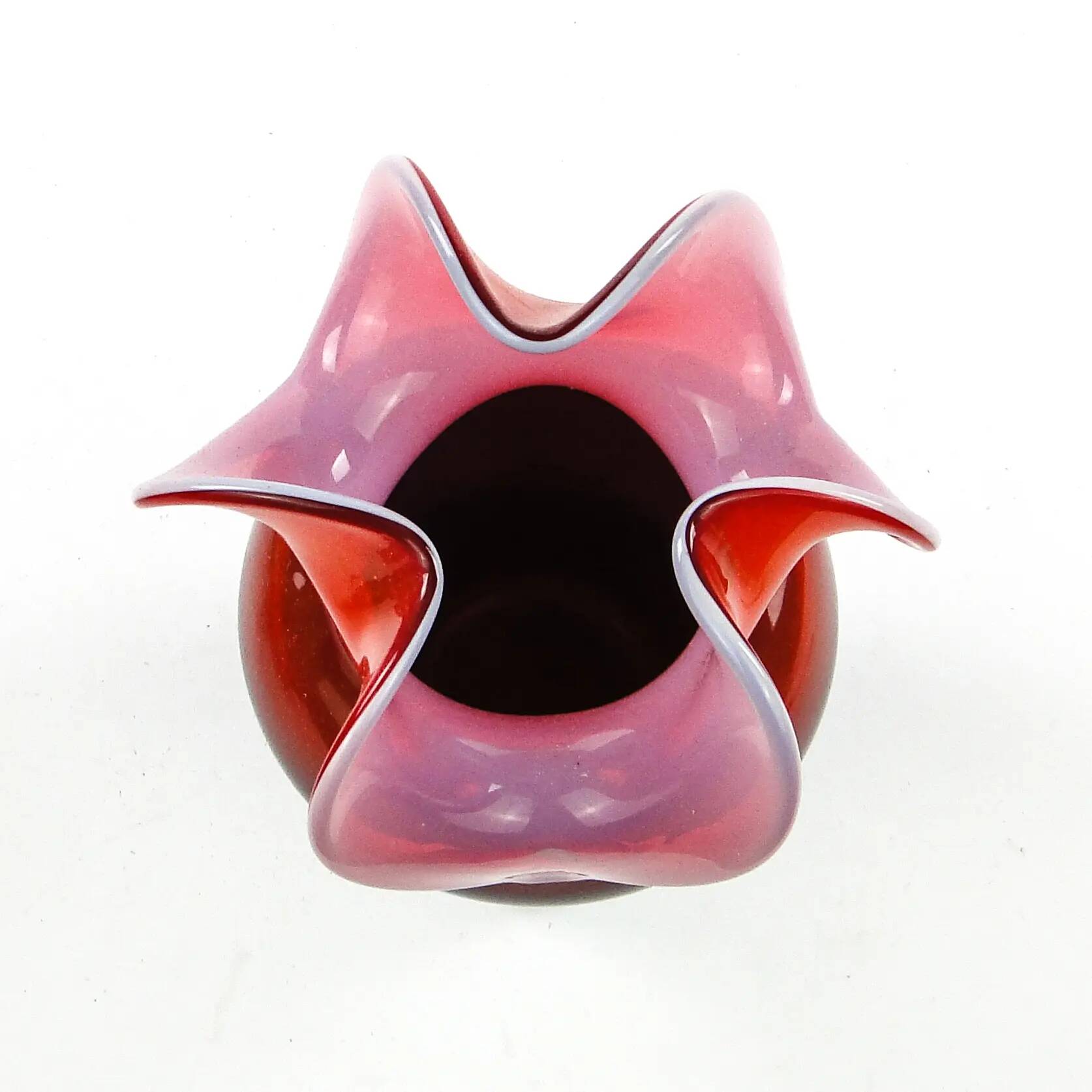 Donkey vase, red glass, designed by C. Zuber, Poland, 1970s
