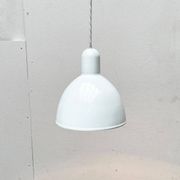 Vintage Danish enamelled pendant lamp model ES by Edgar Schlaefle for Louis Poulsen, 1980s.