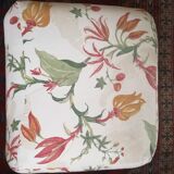Paire de poufs tissu fleuri